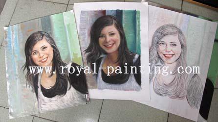 Water Color and Charcoal Drawing Paintings