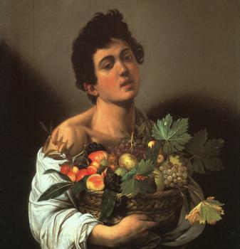 Caravaggio : Youth with a Flower Basket