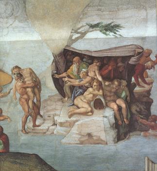 Ceiling of the Sistine Chapel, Genesis, Noah 7-9, The Flood, right view