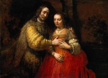 Rembrandt : Portrait of Two Figures from the Old Testament, known as 'The Jewish Bride'