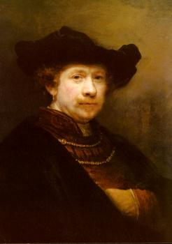 Rembrandt : Portrait Of The Artist In A Flat Cap