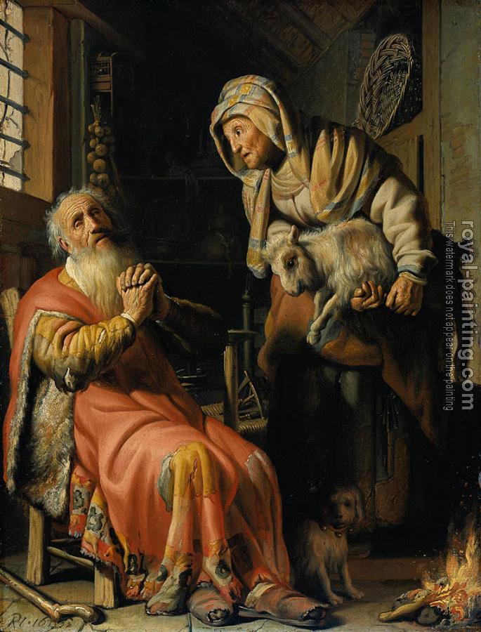 Rembrandt : Tobit and Anna with the Kid goat