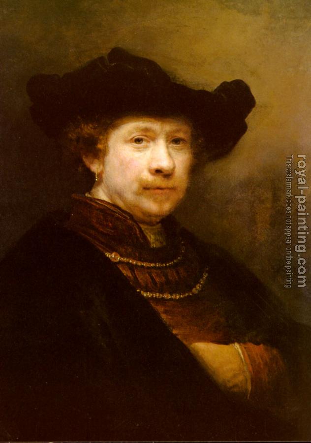 Rembrandt : Portrait Of The Artist In A Flat Cap