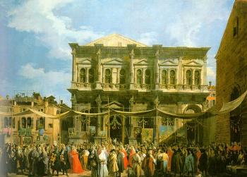 Canaletto : Venice: The Feast Day of St. Roch (The Doge Visiting the Church and the Scuola di San Rocco)