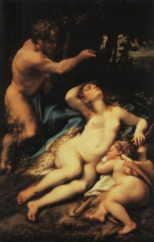 Correggio : Venus and Cupid with a Satyr