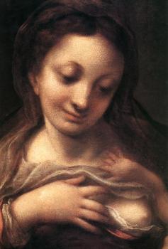 Correggio : Virgin and Child with an Angel (Madonna del Latte)