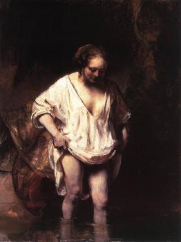 Rembrandt : A Woman Bathing in a Stream