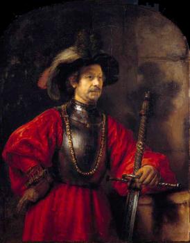 Rembrandt : Portrait of a man in military costume