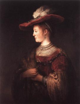 Rembrandt : Saskia von Uylenburgh im Profil