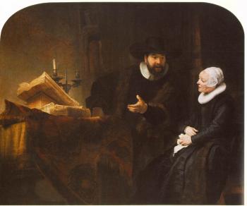 Portrait of the Mennonite preacher Cornelius Claesz Anslo and his wife Aeltje Gerritsdr Schouten