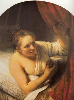 Rembrandt : Woman in bed