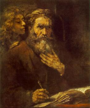 Rembrandt : Evangelist Matthew and the Angel
