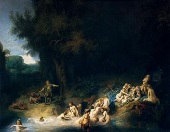 Rembrandt : Diana Bathing with her Nymphs