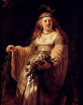 Rembrandt : Saskia van Uylenburgh in Arcadian Costume