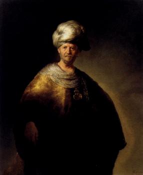 Rembrandt : Man in Oriental Costume The Noble Slave