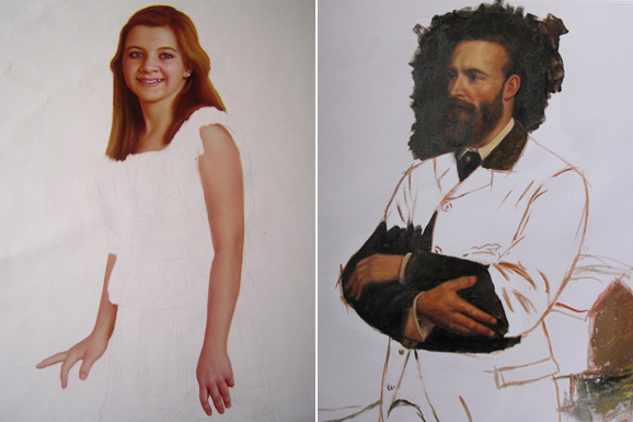 Custom handmade portrait paintings from photo