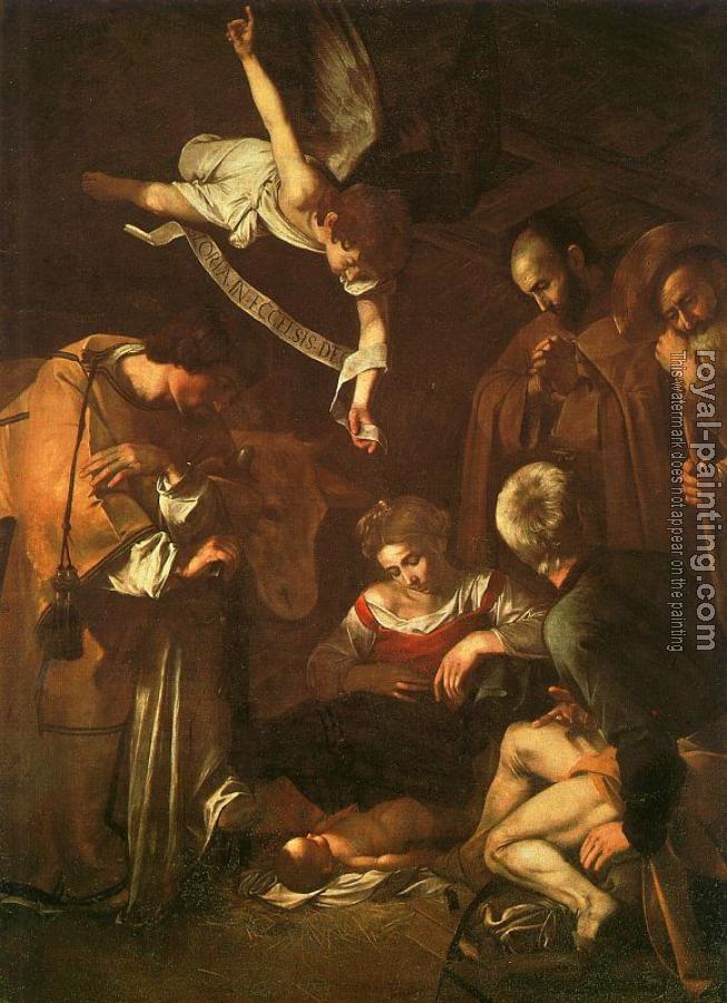 Caravaggio : The Nativity with Saints Francis and Lawrenc