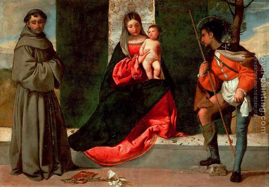 Giorgione : Madonna with the Child, St Anthony of Padua and St Roch