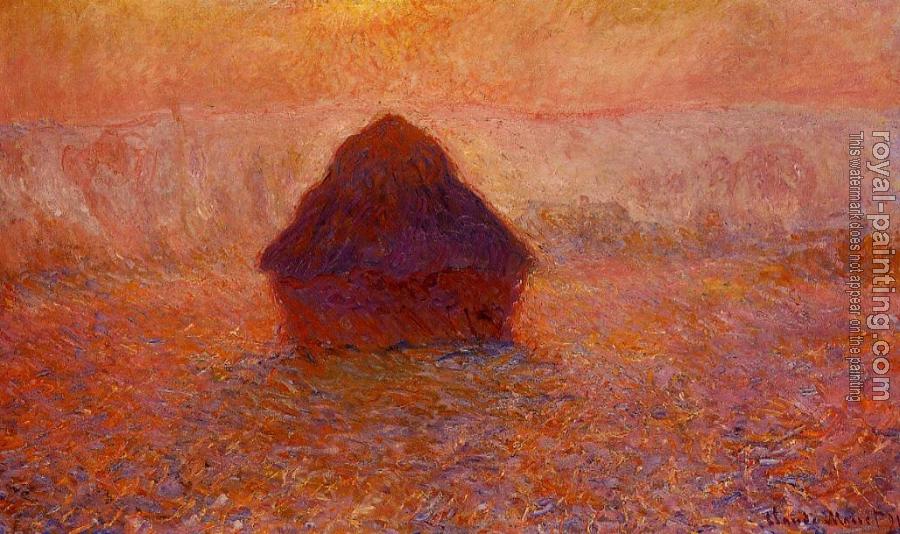 Grainstack, Sun in the Mist by Claude Oscar Monet | Oil Painting ...