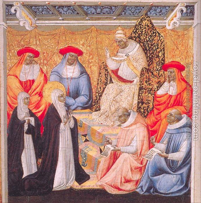 St. Catherine before the Pope at Avignon by Giovanni Di Paolo | Oil ...