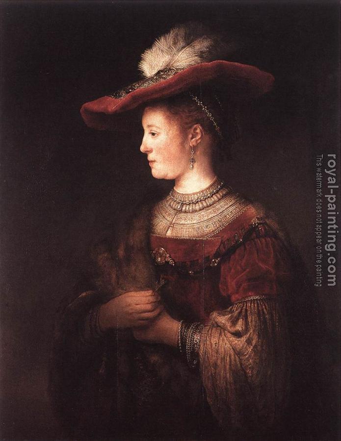 Rembrandt : Saskia von Uylenburgh im Profil
