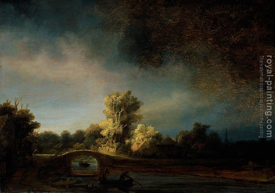 Rembrandt : Landscape with a Stone Bridge
